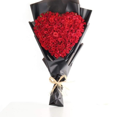 BABY ROSE RED HEART BOUQUET