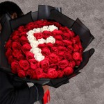 100pc Red Rose FIRST LETTER custom letter bouquet