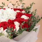 Red Rose With White Rose And Hydrangea Bouquet