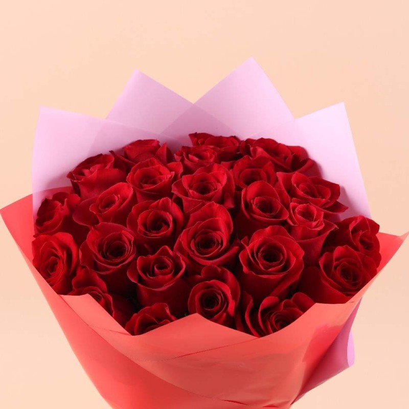 Best Wishes - 25pcs Red Rose Bouquet