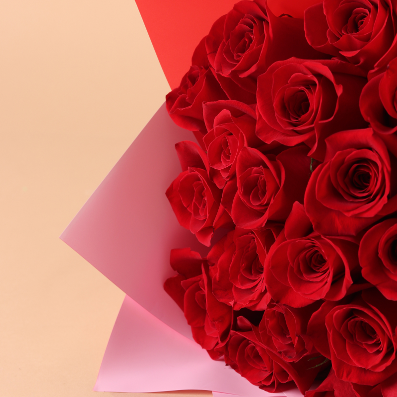 Best Wishes - 25pcs Red Rose Bouquet