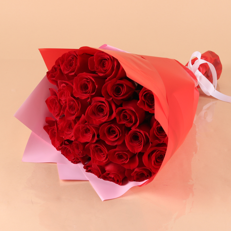 Best Wishes - 25pcs Red Rose Bouquet