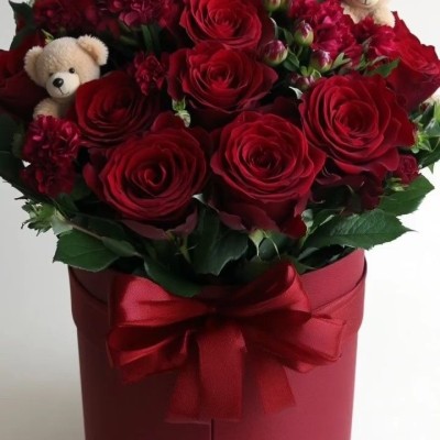 Romantic Red Rose &amp; Teddy Box