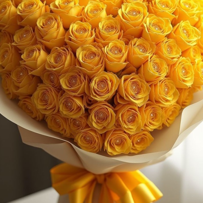 Golden Heart of 100 Roses