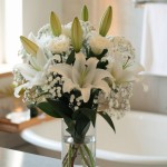 Serene White Lily and Baby’s Breath Bouquet