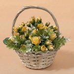 Sunshine Yellow Rose Basket