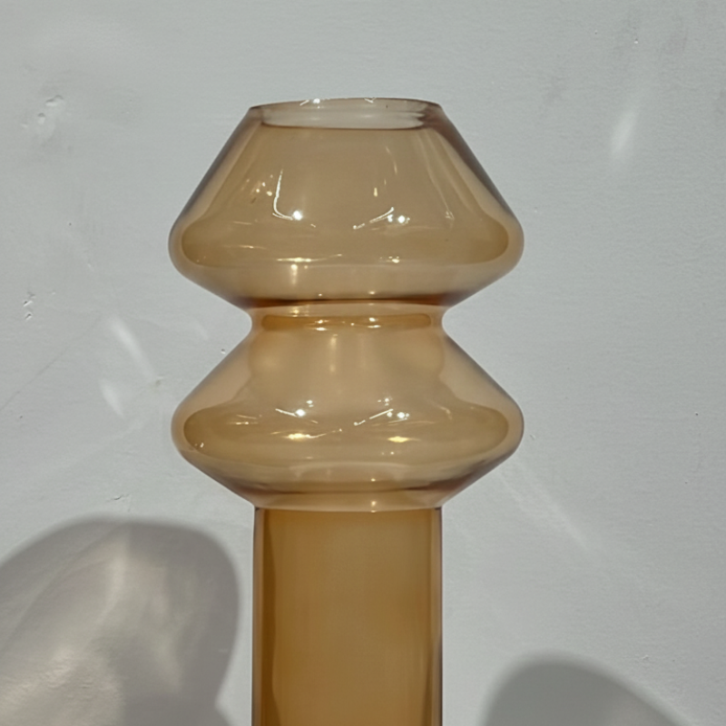 Amber Geometric Glass Vase