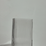 Clear Ribbed Oval Vase
