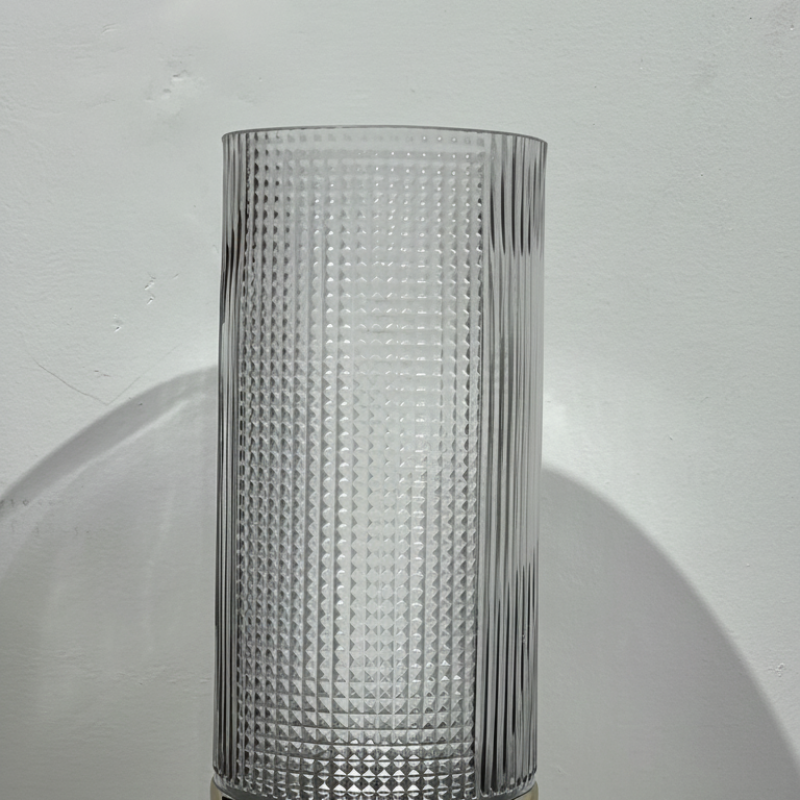 Textured Glass Vase with Gold Base