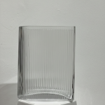 Clear Ribbed Oval Vase