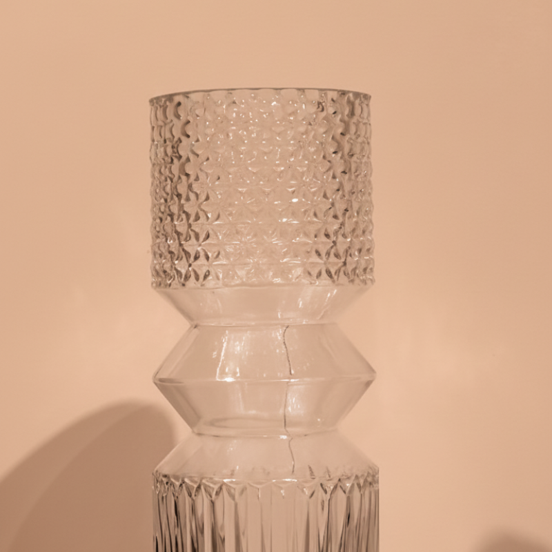 Textured Crystal Geometric Vase