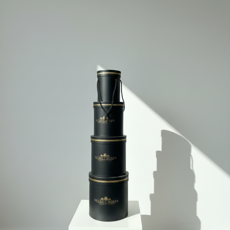 Secret Roses Black & Gold Hatbox Set