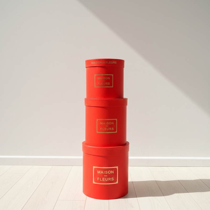 Maison des Fleurs Red Hatbox Set