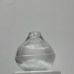 Ribbed Clear Glass Vase