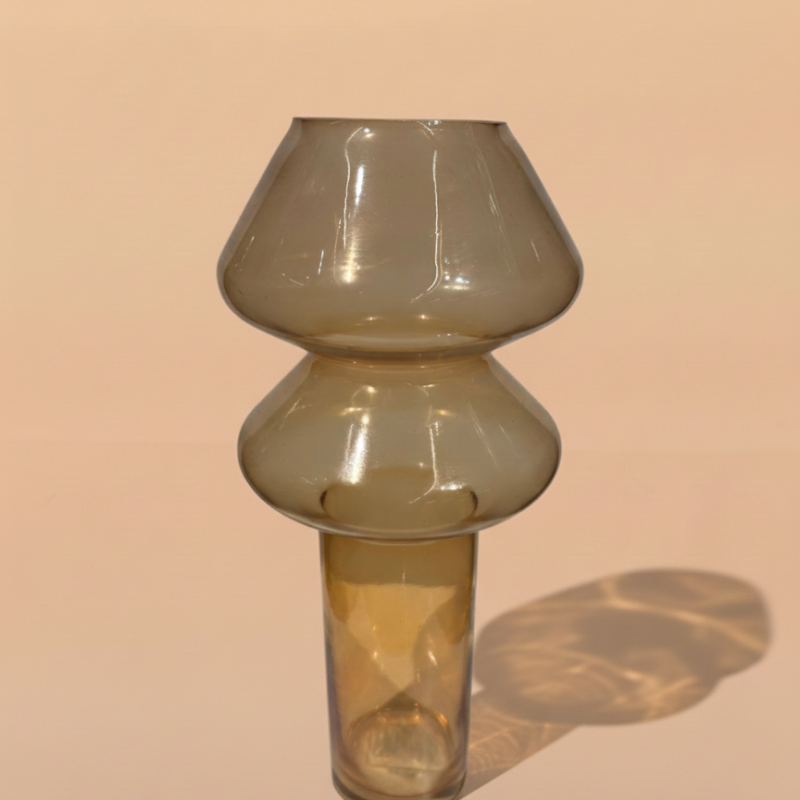 Amber Geometric Glass Vase