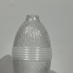 Clear Textured Oval Glass Vase