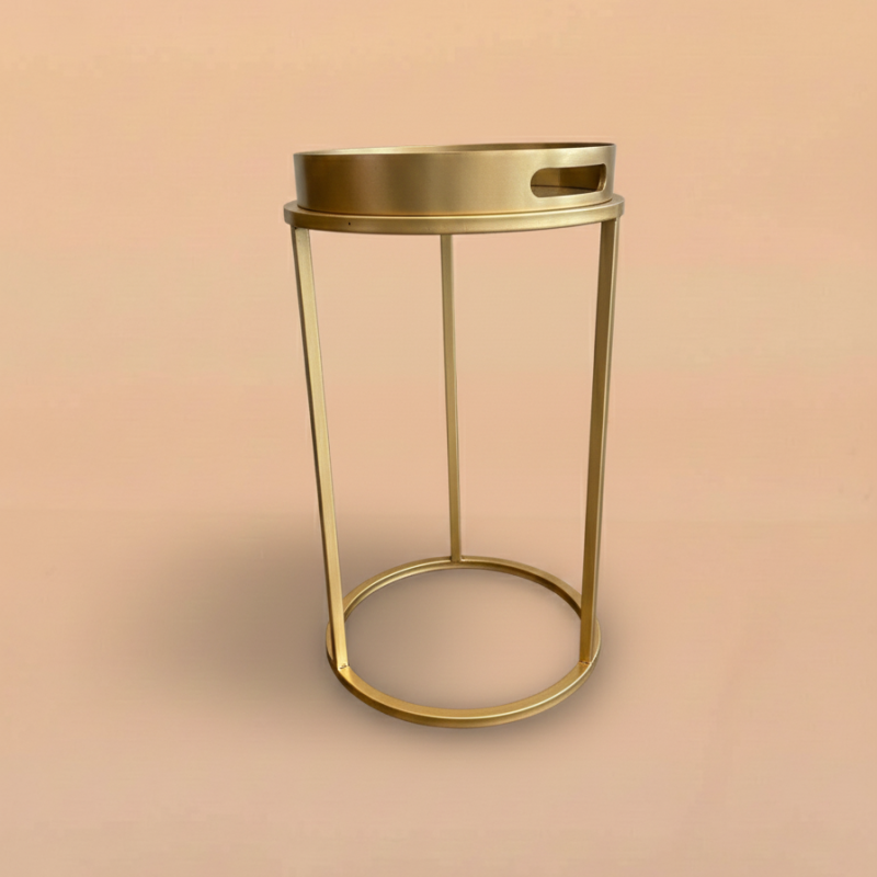 Gold Removable Tray Side Table