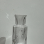 Clear Ribbed Glass Vase