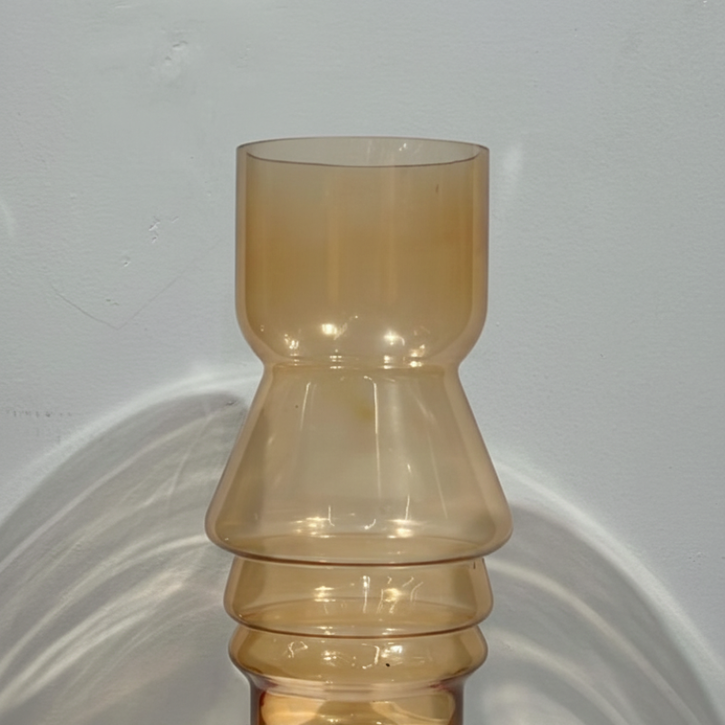 Amber Tiered Glass Vase