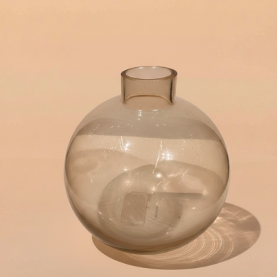 Amber Sphere Glass Vase