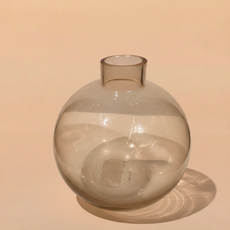 Amber Sphere Glass Vase