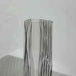 Clear Ribbed Cylinder Glass Vase
