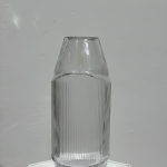 Clear Tapered Ribbed Vase