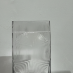 Clear Ribbed Oval Glass Vase