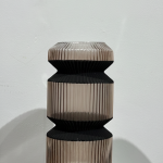 Smoky Ribbed Hourglass Vase