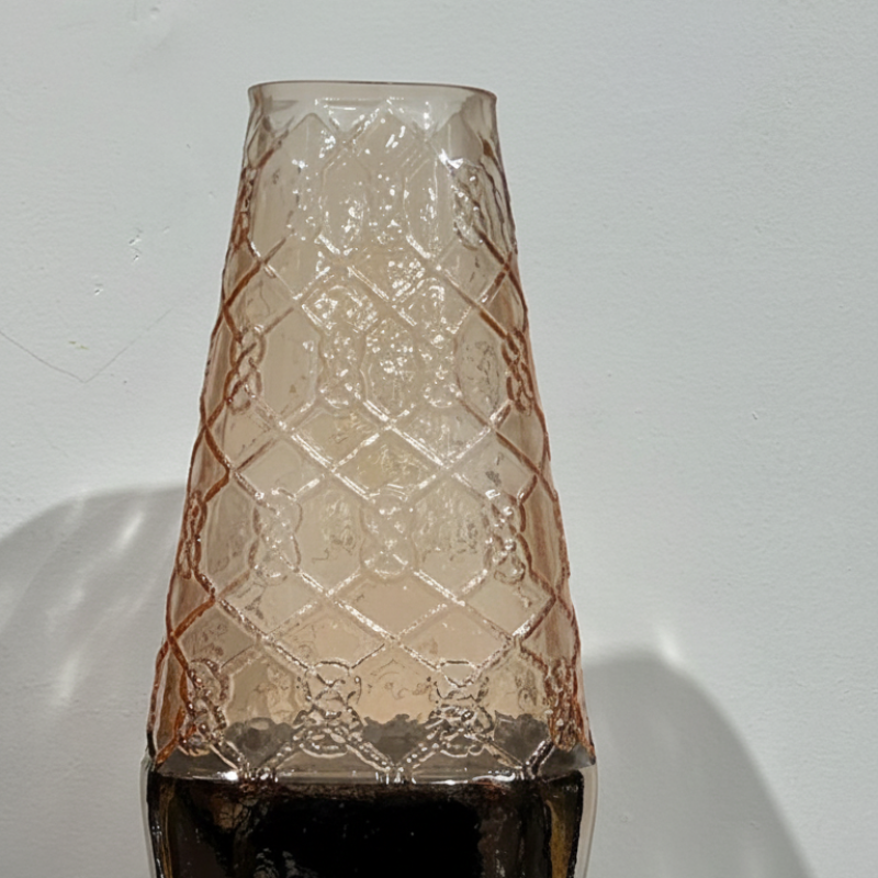 Amber Diamond-Textured Vase