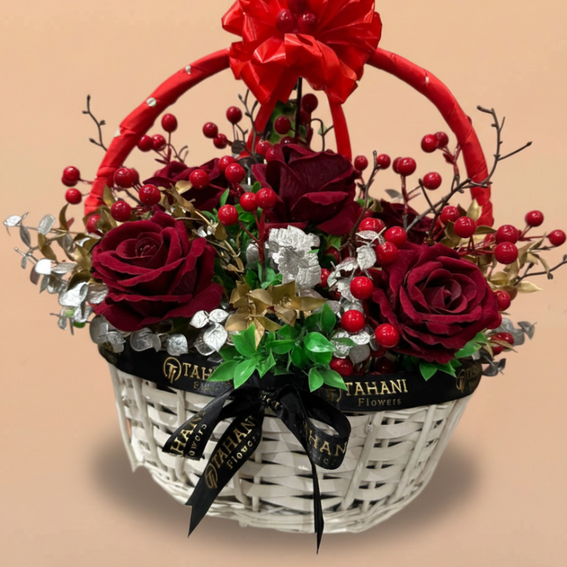 Crimson Elegance Basket