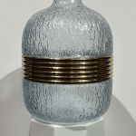 Textured Glass Vase with Gold Bands