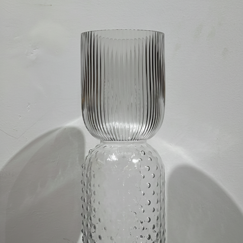 Dual-Texture Ribbed & Dotted Vase