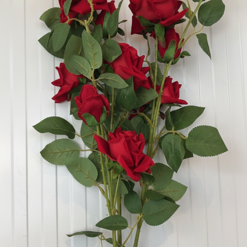 Burgundy Real-Touch Rose Bush