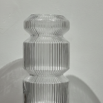 Clear Geometric Ribbed Vase