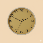 Minimalist Gold &amp; White Wall Clock