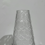 Smoky Diamond-Textured Taper Vase