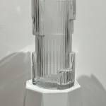 Modern Ribbed Glass Vase