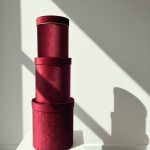 Burgundy Velvet Hatbox Set