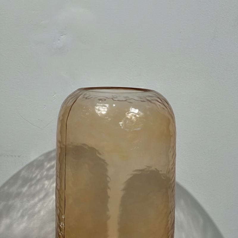 Amber Hammered Glass Vase