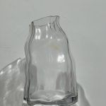 Wavy Irregular Clear Glass Vase