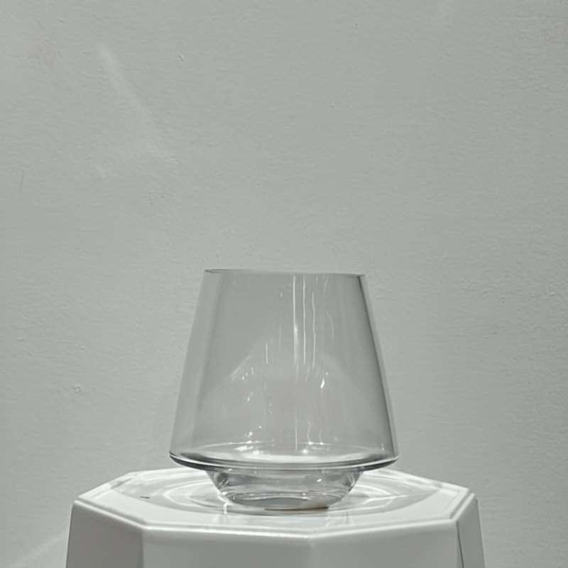Clear Tapered Glass Vase