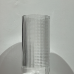 Diamond-Striped Glass Vase