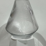 Clear Swirl Ribbed Cone Vase