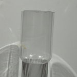 Clear Ribbed Base Cylinder Vase