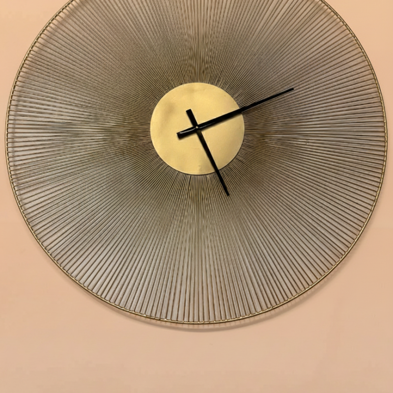 Gold Radial Wire Sunburst Wall Clock