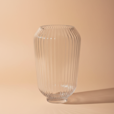 Fluted Clear Glass Vase
