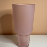 Blush Frosted Ribbed Vase