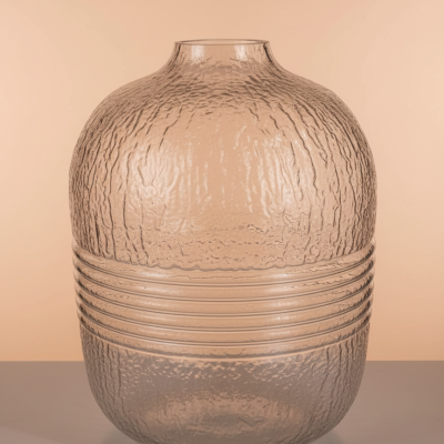 Textured Amber Ripple Vase
